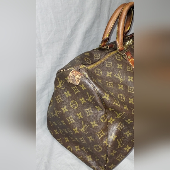 LOUIS VUITTON BROWN MONOGRAM LV BOSTON BAG SATCHEL LARGE BAG ~AUTHENTIC - Picture 12 of 16